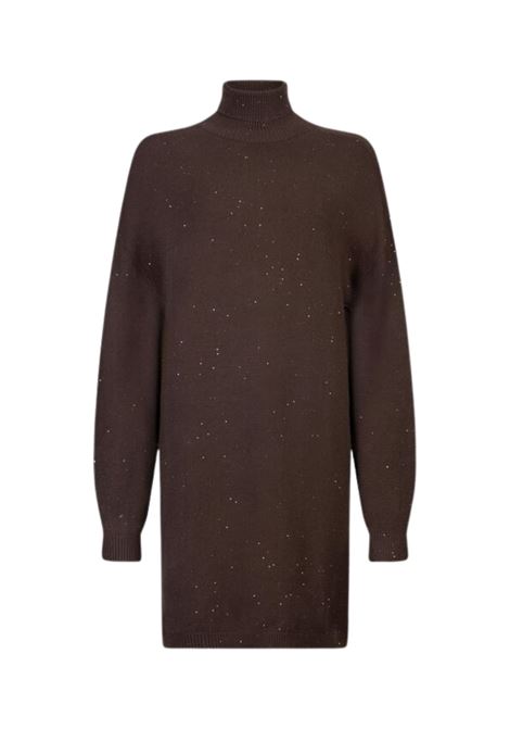 Abito in maglia con micro paillettes CIOCCOLATO Liu Jo | MF5484MA27RA4367